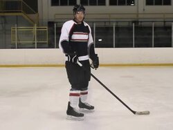 Hockey Player Stopping Stock Footage