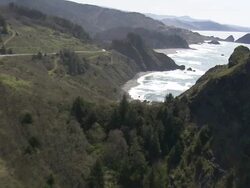 WS  AERIAL View of humbug mountain state park / United States Stock Footage