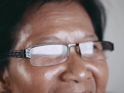 senior e-book reading Stock Footage