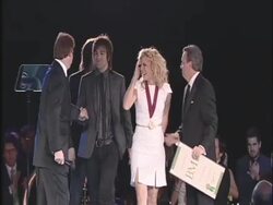 The Band Perry (receiving award) at the 59th Annual BMI Country Awards at Nashville TN.  Stock Footage