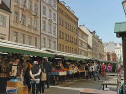 Havelsky trh Market, Old Town, Prague Stock Footage
