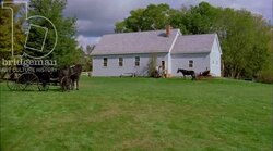 Men and horses outside a town hall, 1908 - reenactment, clip 2 Stock Footage