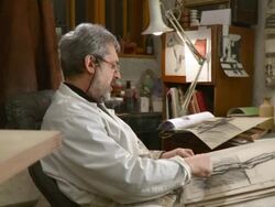 HD DOLLY: Portrait Of An Artist Sketching In Studio Stock Footage