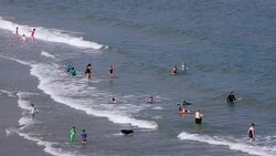 Scarborough North Bay Beach Stock Footage