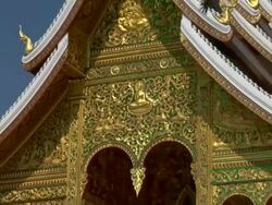 ZO to WS Palace Chapel at the Royal Palace Museum / Luang Prabang, Laos Stock Footage