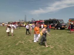 ATMOSPHERE - guests and signage at The Sixth-Annual Veuve Clicquot Polo Classic In Support Of Liberty State Park Stock Footage