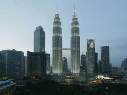 WS TL Day to night timelapse of Kuala Lumpur cityscape Stock Footage