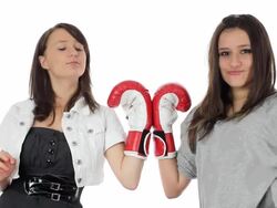 Girls boxing for fun Stock Footage