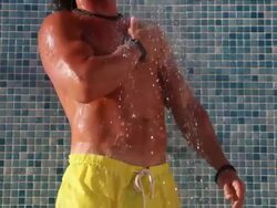 Having a shower Stock Footage