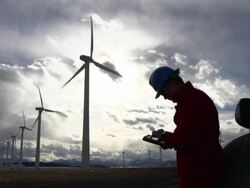 Wind Turbines, Back-Lit Stock Footage