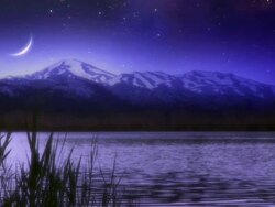 Shooting Star Over Lake & Snowy Mountains Stock Footage