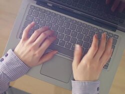 Using Laptop Keyboard Stock Footage