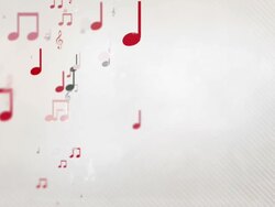 Floating Musical Notes - Red (Full HD) Stock Footage