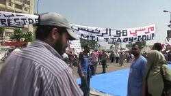 CLEAN : Protests in support of ousted president News Clip