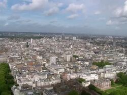 Aerial wide shot pan Central London from The Mall / London, England Stock Footage