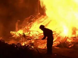 HD: Firefighter At Work Stock Footage