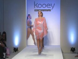 Models walk the runway during the Kooey Swimwear Australia 2012 show Stock Footage