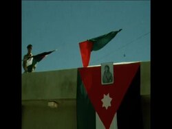 SYND 23-6-71 KING HUSSEIN MEETS REFUGEES News Clip