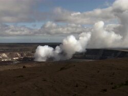 Zoom in to steam rising from ground. Stock Footage