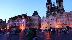 Old Town Square in Prague Stock Footage