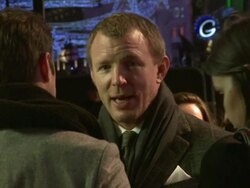 Guy Ritchie at the Sherlock Holmes: A Game Of Shadows: European Premiere at Empire Leicester Square on December 08, 2011 in London, England (Footage by WireImage Video/Getty Images) Stock Footage