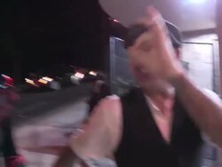 Christian Audigier in 30's Ganster Costume for Halloween at 1 Oak in West Hollywood Stock Footage