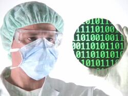 Scientist Examining Computer Chip Wafer Stock Footage