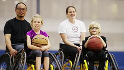 Children Playing Wheelchair Basketball Stock Footage