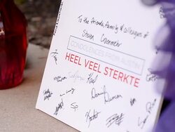 ATMOSPHERE - Mourners gather at a prayer service held at St. David's Episcopal Church following a deadly car accident Stock Footage