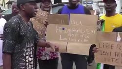 CLEAN : Cameroon: Police block protest in Douala News Clip