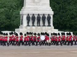 MS Shot of Queen's Birthday Parade in Trooping Colour at Whitelhall / London, United Kingdom Stock Footage