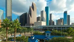 Skyline of downtown Houston, Texas, USA Stock Footage