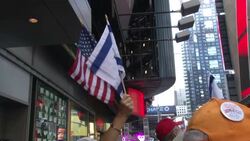 Anti-Iran 'No Nukes For Iran' Rally Protests NYC 2015 Stock Footage