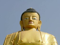 CU Shot of Boudhanath Stupa temple / Kathmandu, Nepal Stock Footage