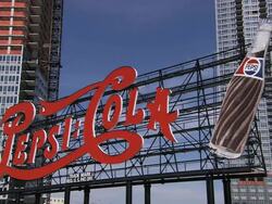 Pepsi Cola Sign, Long Island City Stock Footage