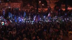 Marching coal miners arrive in Madrid to protest cuts in subsidies News Clip