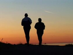 HD: Jogging In The Sunset Stock Footage