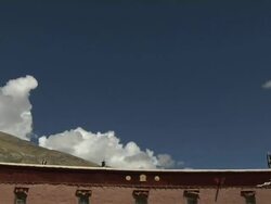 Tilt Down Khojarnath Monastery Purang Tibet China  Stock Footage