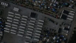 Aerial drone shots of Jungle Camp in Calais News Clip