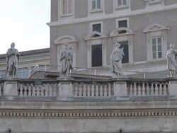 Pope Windows at Saint Peter's Square in Vatican Stock Footage