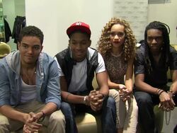 INTERVIEW: Amanda Reifer, T-Ray Armstrong on comparing UK weather to Barbados at Cover Drive Interview at Westfield on April 18, 2012 in London, England.  Stock Footage