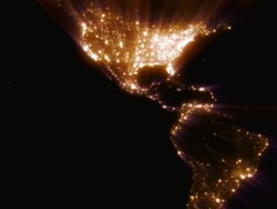 Illuminated world map (loopable) Stock Footage