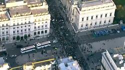 Aerials of Women's March in London News Clip