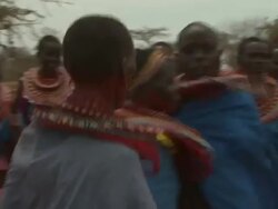 Maasai Ceremony - Women singing and dancing, WITH AUDIO Stock Footage