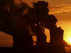 HD Coal Power Plant in the Backlight Time Lapse Stock Footage