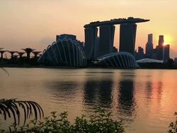 City of Singapore at Sunset Stock Footage