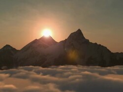 Mt Everest or Chomolungma at sunrise Stock Footage
