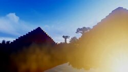 Date palms in oasis with pyramids Stock Footage