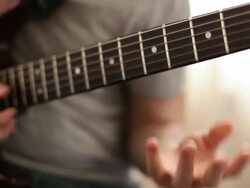 Close up video of guitarists hands Stock Footage