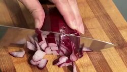 Cutting onion Stock Footage